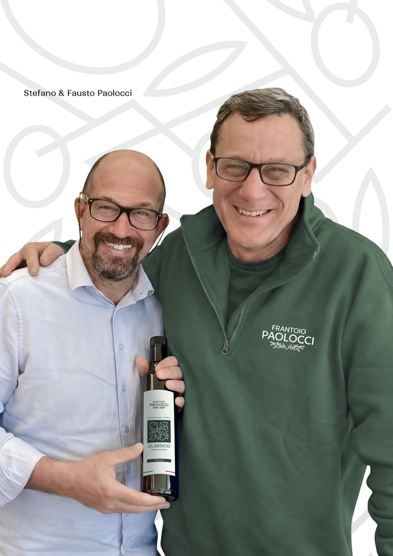 Fausto e Stefano Paolocci nel frantoio di famiglia a Vetralla