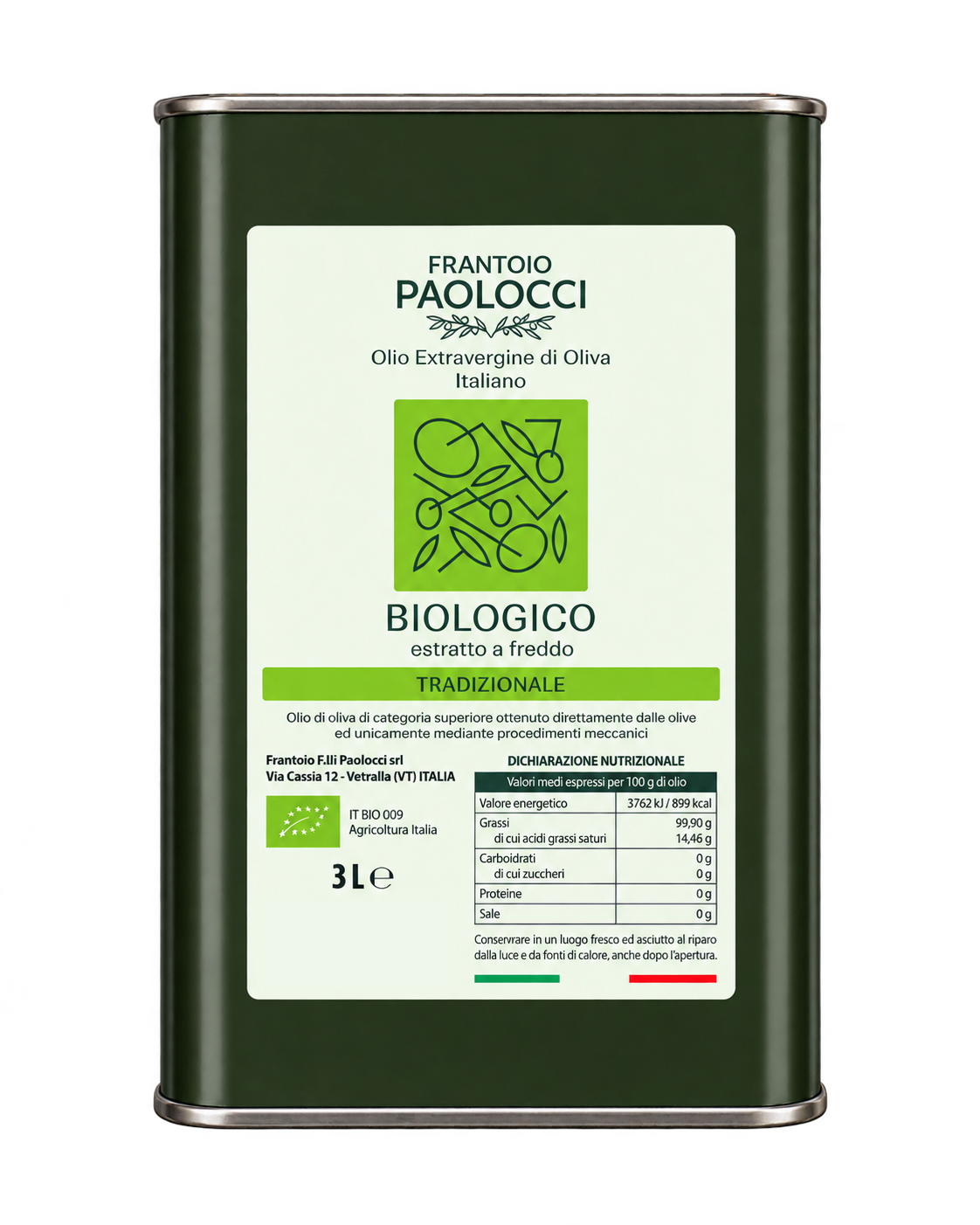 Olio Extravergine di Oliva Biologico Tradizionale