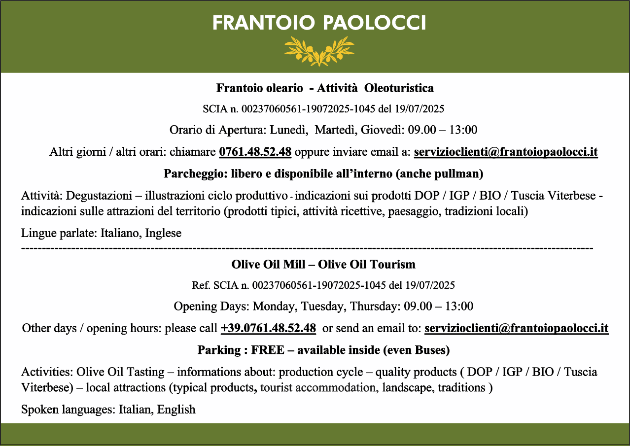 Cartello Oleoturismo